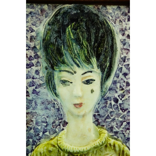 1950s Vintage Ceramic Tile Plaque, 1950s For Sale - Image 5 of 11