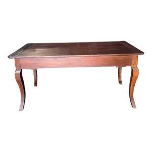 19th Century Country French Provincial Farmhouse Cherry Dining Table With Drawer