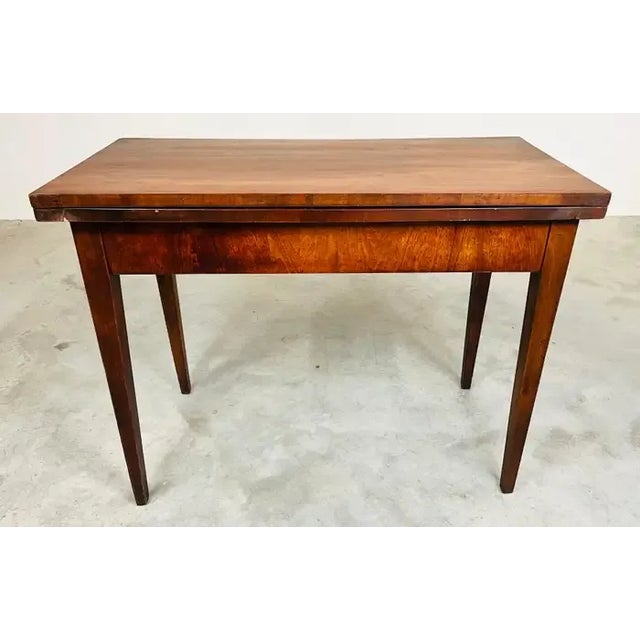 1910s Antique Fold Over English Mahogany Card Table Circa 1910 For Sale - Image 5 of 10