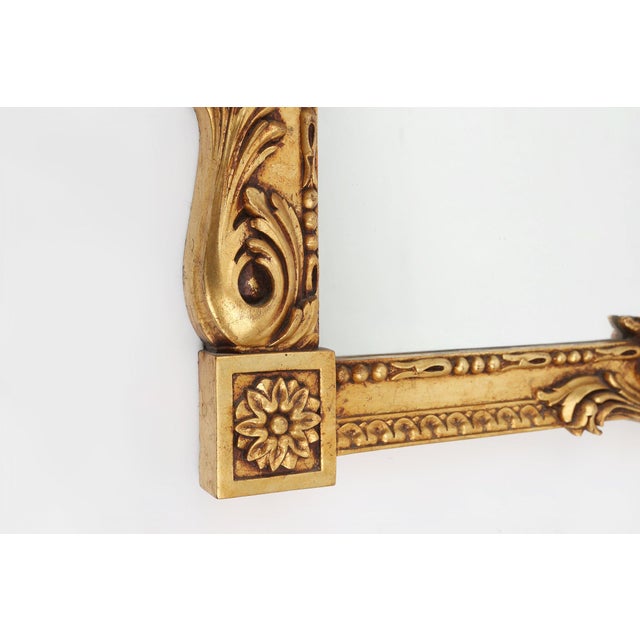 Baroque Gilt Carved Wooden Wall Mirror, Belgium 1950s For Sale - Image 6 of 13