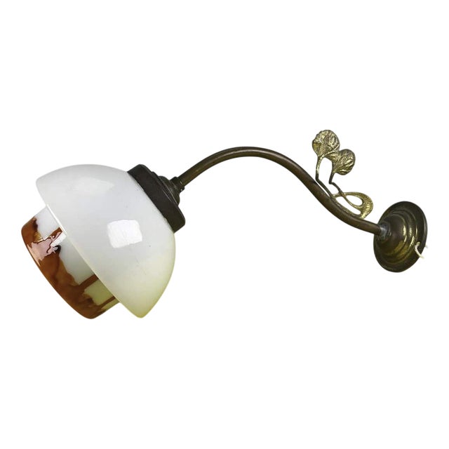 Vintage Wall Light in Opaline Glass For Sale