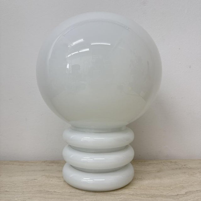 Mid-Century Modern Milk Glass Table Lamp from Limburg Glashütte, 1970s For Sale - Image 3 of 13