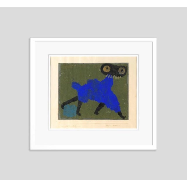 Blue Coat by Paul Klee depicting a figure in a blue coat, executed on paper mounted on cardboard in 1940. by piemags/PL...