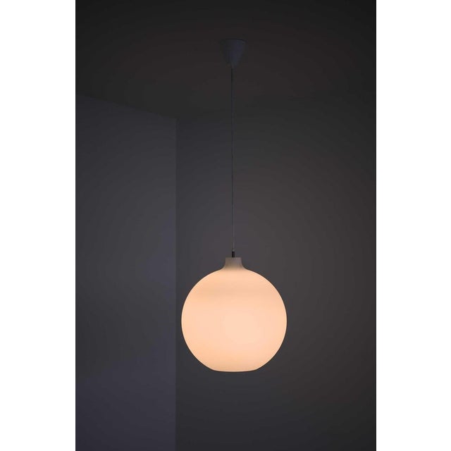 Satellite Ceiling Lamp in Opaline Glass attributed to Vilhelm Wohlert, 1960s For Sale - Image 6 of 7