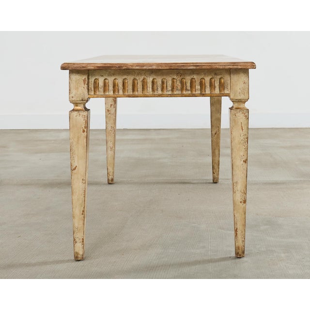 John Hall Lacquered Neoclassical Style Desk or Library Writing Table For Sale - Image 4 of 12