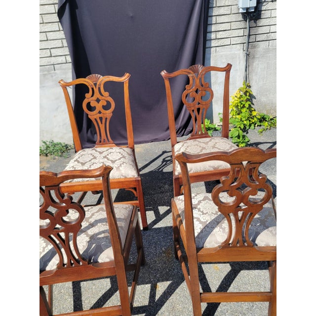 Set of 4 Early 20th Century English Dining Room Chairs For Sale - Image 11 of 16