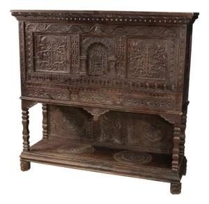 Carved Wooden Cabinet, 1950s