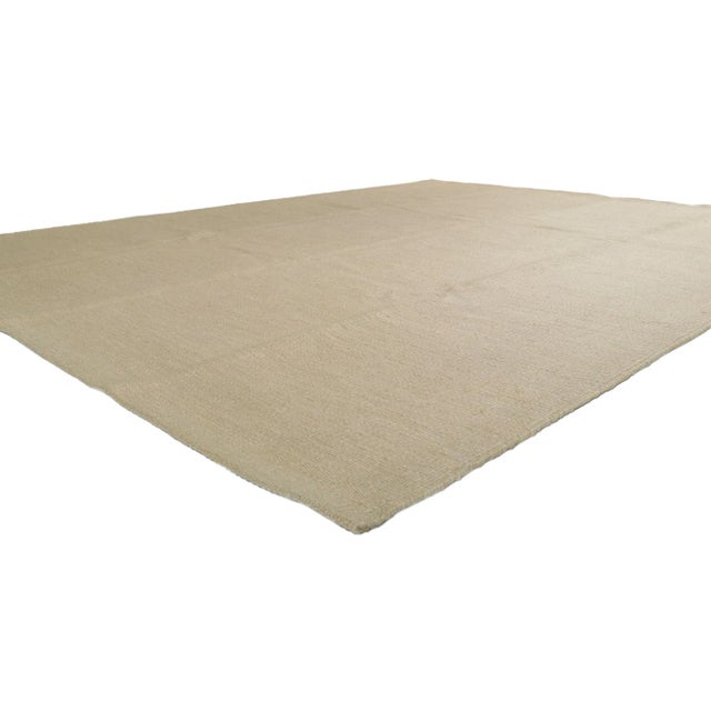 Swedish Inspired Kilim rug with Minimalist Scandinavian Modern Style 09'04 x 11'10. With its geometric design and...