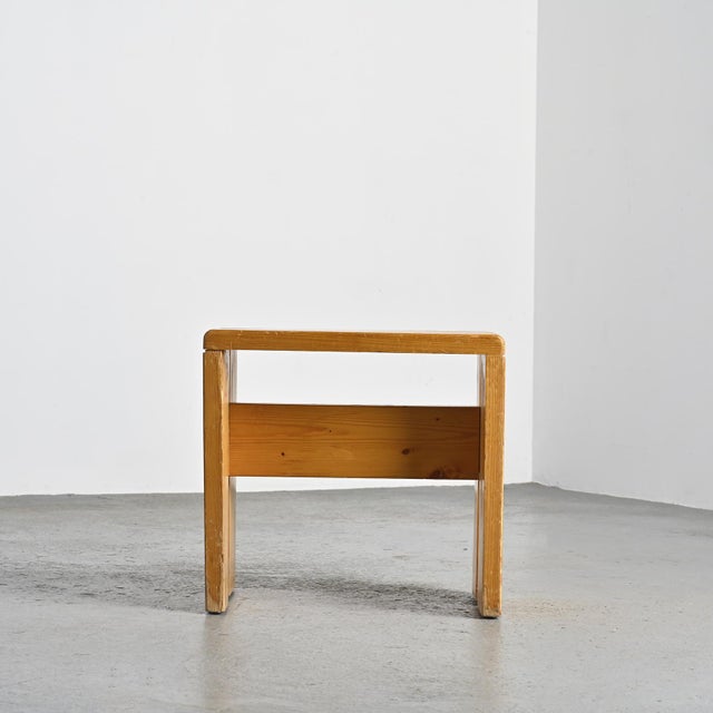 Vintage Pine Stool from Les Arcs, 1970s For Sale - Image 12 of 12