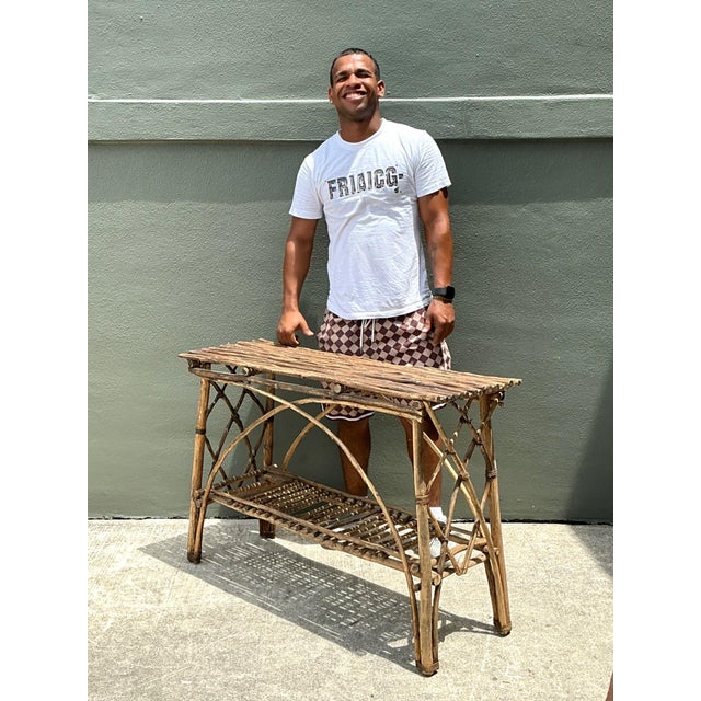 Vintage Adirondack Wood Console Table For Sale - Image 10 of 15