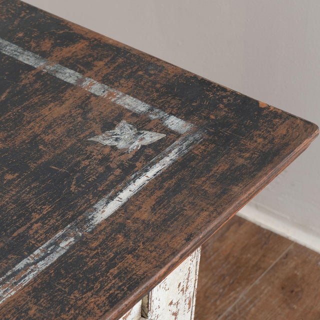 19th Century Danish Painted Baroque Library Writing Table Console For Sale - Image 6 of 18