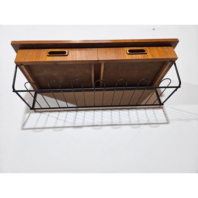 Black Teak Wall Console, 1960s For Sale - Image 8 of 14
