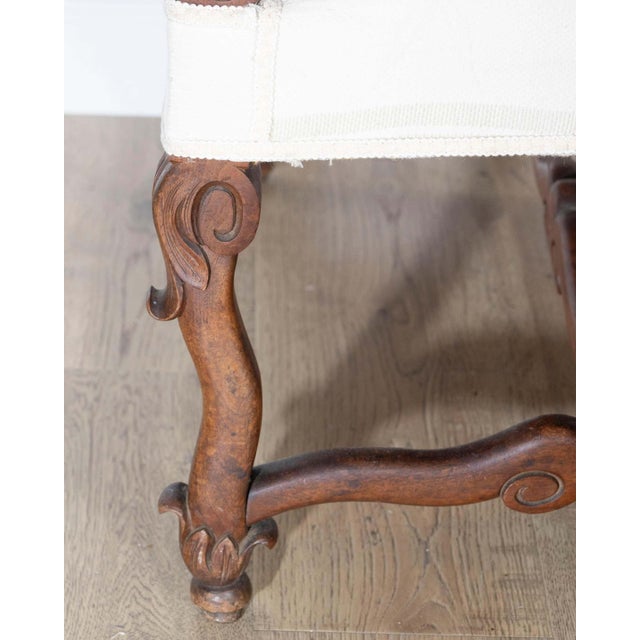 Wood Mid 20th Century Pair of Large Louis XIII Style Carved Oak Armchairs For Sale - Image 7 of 12