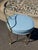 Vintage Mid-Century Hollywood Regency Brass Vanity Chair Stool - Pastel Blue Vinyl - George Koch Sons Bring a touch of...