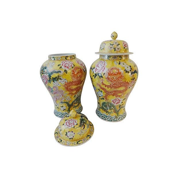 LG Imperial Yellow Ginger Jars, Pair Chairish