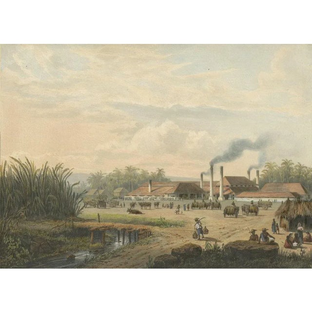 After Salm, Sugar Factory in Java, Indonesia, 1872, Original Chromolithograph For Sale - Image 3 of 6