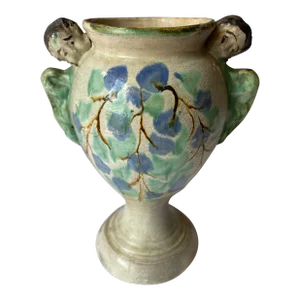 Antique Guatemalan Majolica Pottery Angel Vase