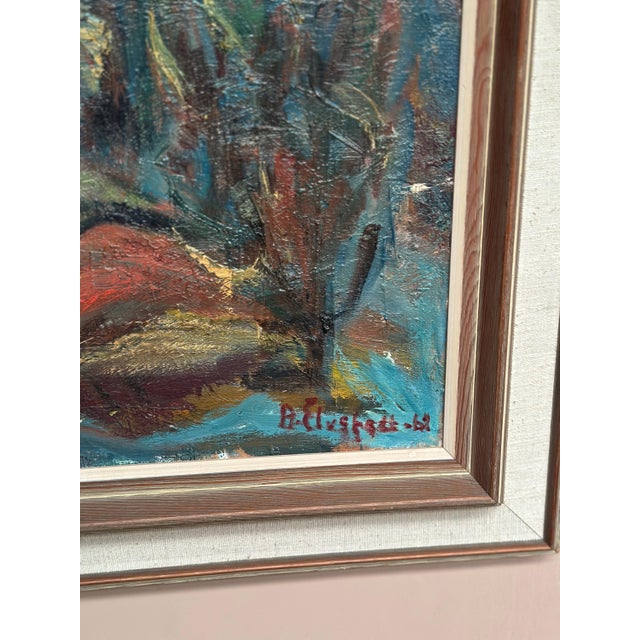 B. Elvsfedt, Hut Between Hills, 1962, Oil on Canvas, Framed For Sale - Image 10 of 18