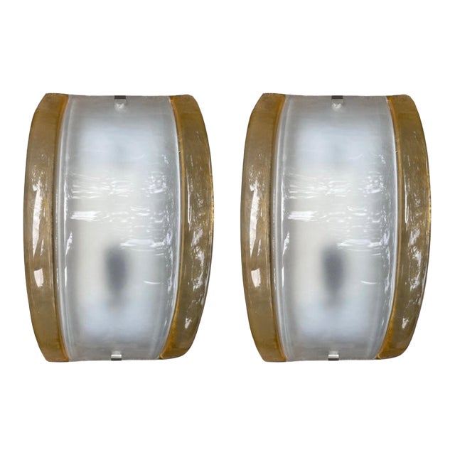 Pair of Murano Glass Sconces by Mazzega For Sale