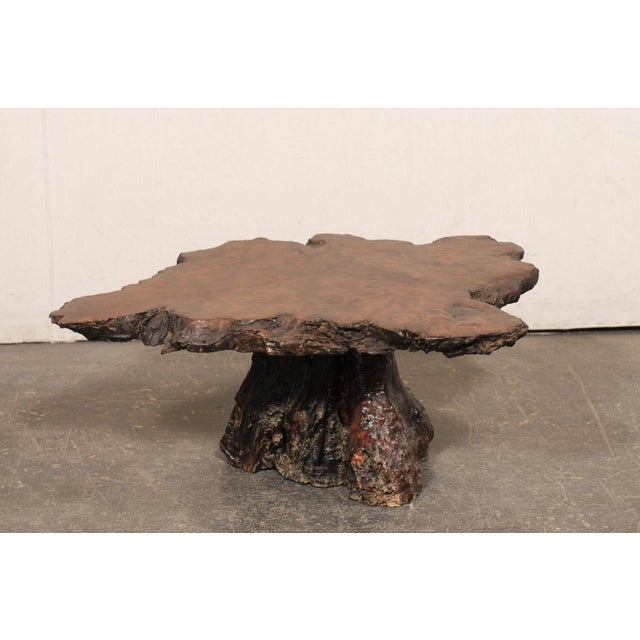 Mid 20th Century Live-Edge Cypress Wood Small Coffee Table For Sale - Image 9 of 12