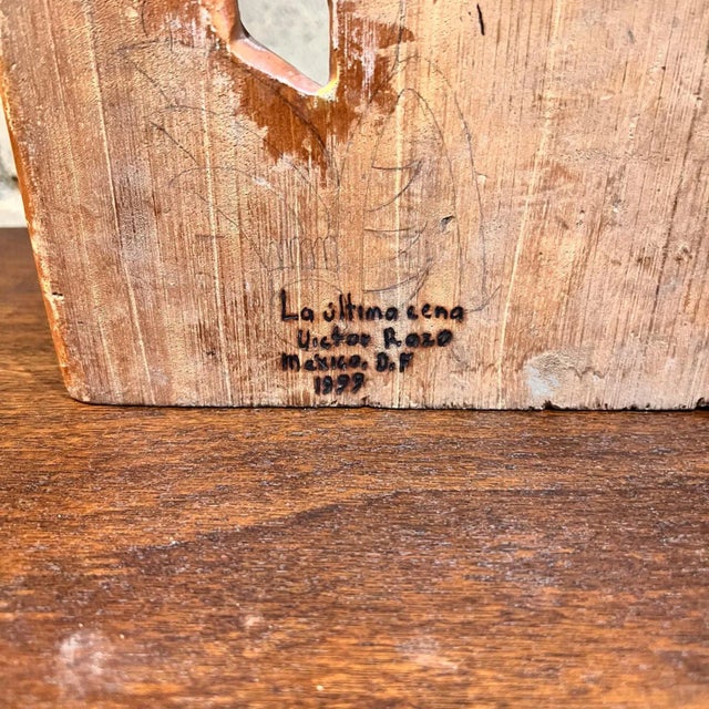 Brown 1999 Victor Rozo Last Supper Abstract Wood Sculpture Mexico Df For Sale - Image 8 of 12