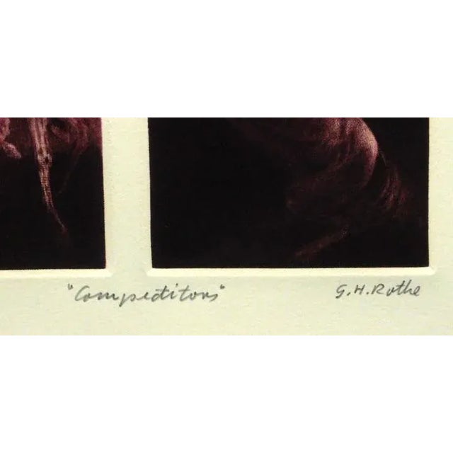 1990s GH Rothe "Competitors, Horses" Hand Signed Mezzotint For Sale - Image 4 of 6