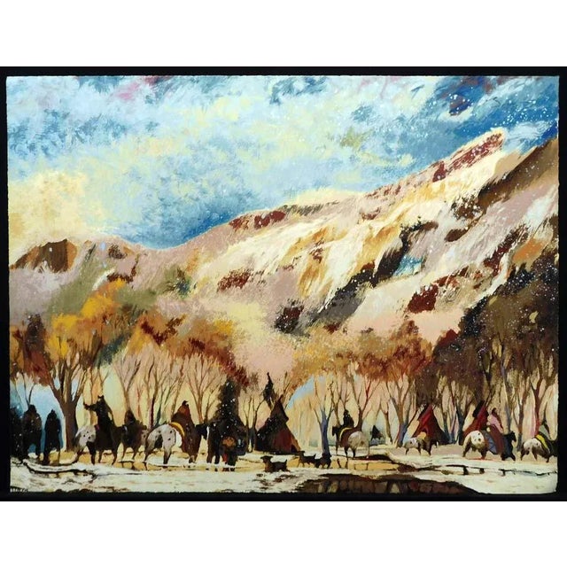 1990s 1990s Earl Biss "Red Lodge With the Melting of the Spring Snow" Limited Edition Silkscreen For Sale - Image 5 of 7