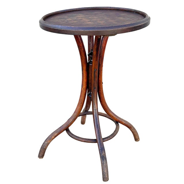 Late Victorian Bentwood Oak Chess Board Games Tablein the Style of Thonet For Sale - Image 4 of 8