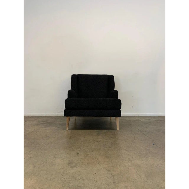 Not Yet Made - Made To Order Custom Made Lounge Chair in Black Sherpa For Sale - Image 5 of 13