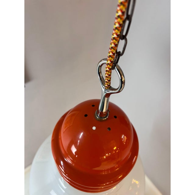 Hanging Lamp in Orange & White from Tronconi For Sale - Image 10 of 11