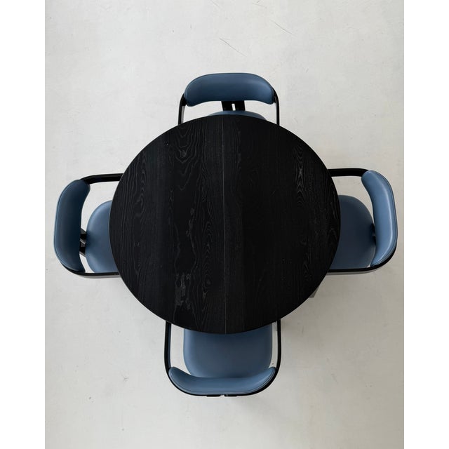 Pamplona Dining Chairs and Table in Petrol Leather by Augusto Savini for Pozzi, Italy, 1970, Set of 7 For Sale - Image 12 of 18