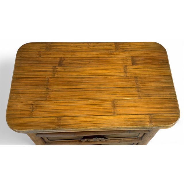 Brown Vintage Coastal Rattan & Bamboo Nightstands - A Pair For Sale - Image 8 of 12