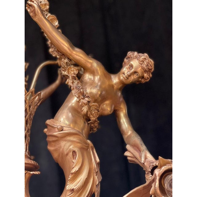 Large Gilt Bronze Chandelier in Louis XVI Style For Sale - Image 14 of 18