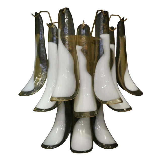 Amber and White Murano Glass Wall Light from Mazzega, 1990s For Sale