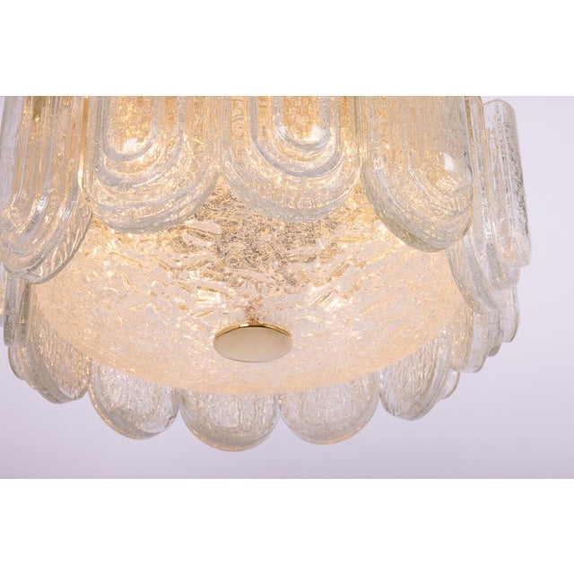 Large Brass Flushmount with Murano Glass Tubes attributed to Doria, Germany, 1960s For Sale - Image 11 of 14