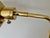 Gold Late 20th Century Hollywood Regency Polished Brass Adjustable Height Pharmacy Floor Lamp With Hooded Shade For Sale - Image 8 of 12
