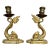 Pair of Vintage Brass Neoclassical Dolphin Candlesticks For Sale