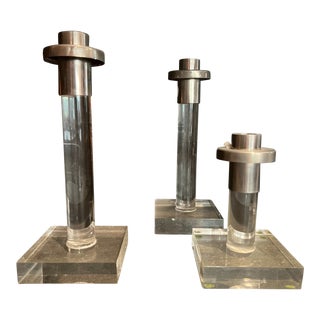 Set of Three 1960s Dorothy Thorpe Candlesticks For Sale