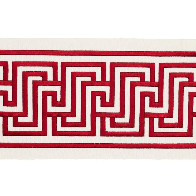 Contemporary Schumacher X Mary Mcdonald Labyrinth Tape in Ruby For Sale - Image 3 of 3