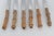 Mid 20th Century Ed Wusthof Dreizackwerk Solingen Germany 6pc Knives Bamboo Stainless Steel For Sale - Image 4 of 12