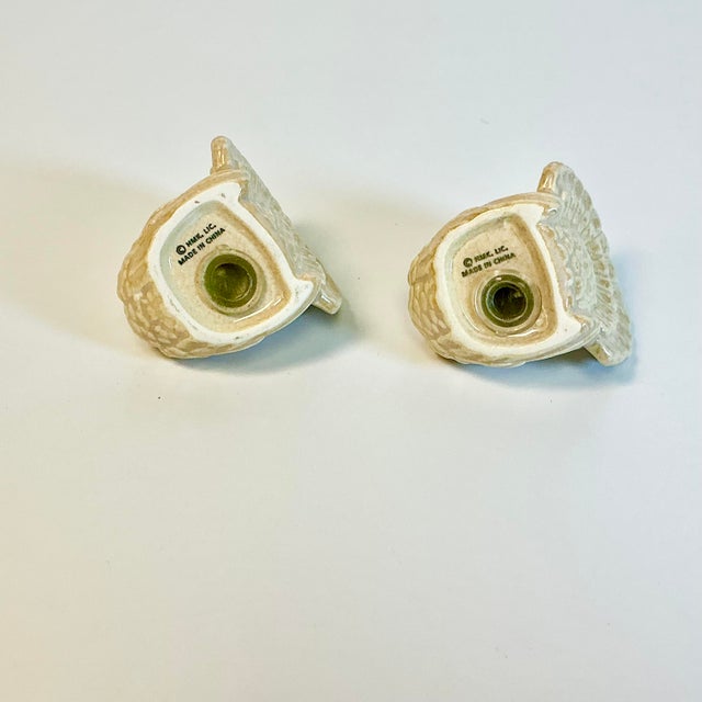 1970s Vintage Boho Chic Americana Ceramic Trompe L’Oeil Turkey Salt and Pepper Shakers - A Pair For Sale - Image 10 of 11