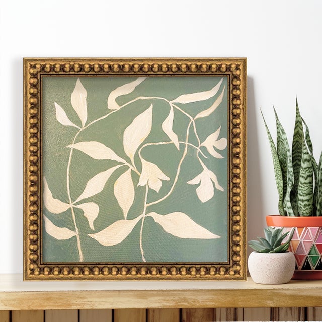 Whispering Vines” captures the quiet rhythm of nature in its most graceful form. Hand-painted in acrylics, delicate ivory...