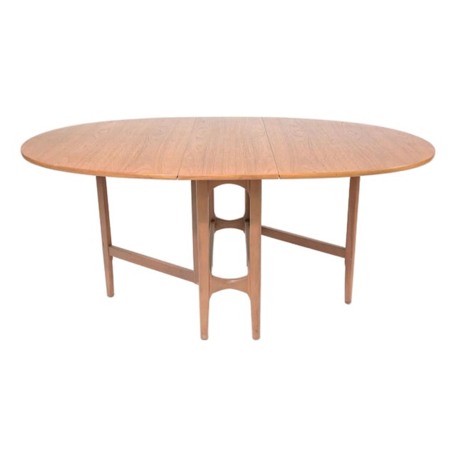 Mid Century Danish Modern Teak Drop Leaf Dining Table by GPlan For Sale