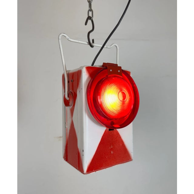 Vintage Industrial Red Railway Lantern, 1980s For Sale - Image 18 of 18