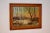19th century original oil painting in pine frame. The painting is of a winter scene of a stone house on a hillside...