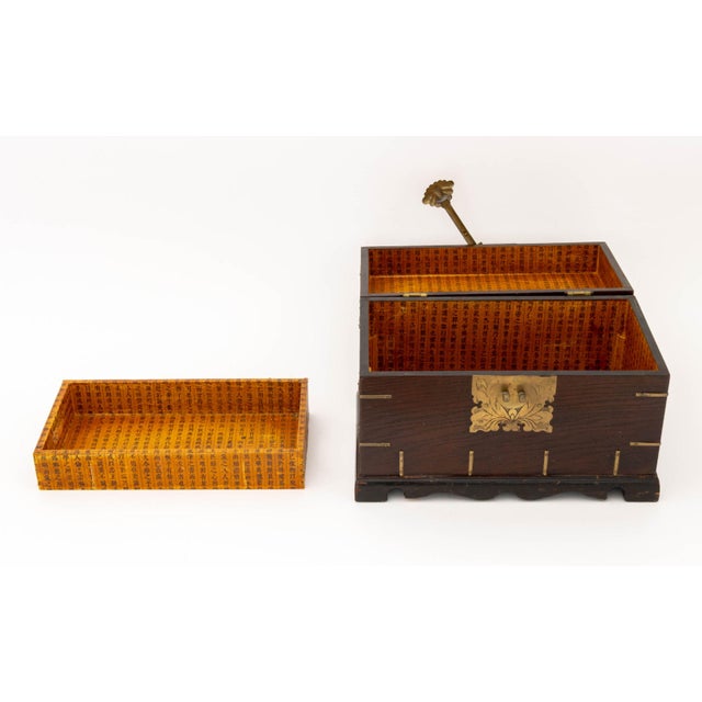 Wood Chinese Brass Mounted Elm Chest For Sale - Image 7 of 10