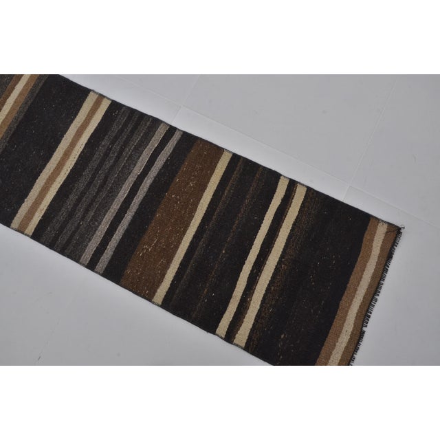 Textile 1960s Decorative Anatolian Kurdish Stripe Kilim Rug For Sale - Image 7 of 10