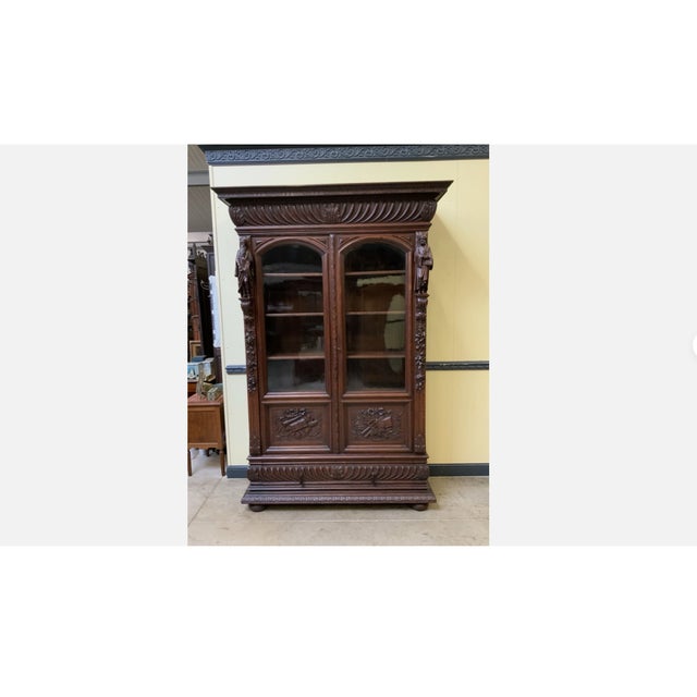 Antique Neo-Renaissance Bookcase, 1870 For Sale - Image 14 of 14