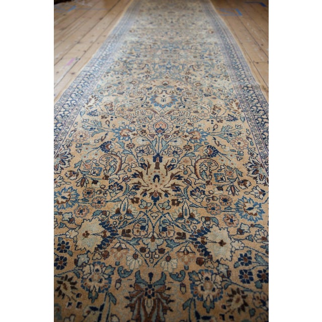 Traditional Vintage Tea Washed Meshed Rug Runner - 3'10" x 15'10" For Sale - Image 3 of 10
