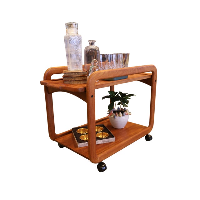 Danish Teak Drinks Trolley with Loose Tray, 1960s For Sale - Image 15 of 18